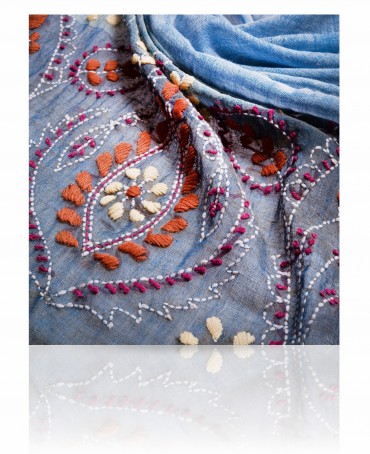 Палантин Женский ZW.EMB/BLUE